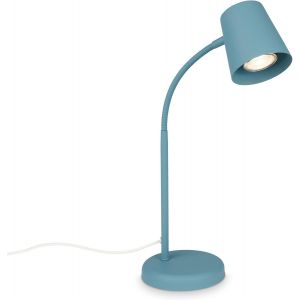 Kal-- Lampe De Chevet, Lampe De Bureau Orientable, Lampe De Table Gu10 Pour Bureau À Domicile Avec Interrupteur À Câble, Lampe De Lecture, Bleu Pigeon - Neuf
