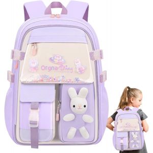 Sac d'école Fille Sac à Dos Scolaire Filles Adolescents Sac à Dos Maternelle Mignon Décontracté Sac à Dos pour Enfants Adolescents 2-6 Classe[T809] - Neuf