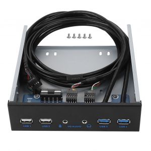 Panneau avant d'extension audio HD USB 3.0 + USB 2.0 19 broches - Neuf