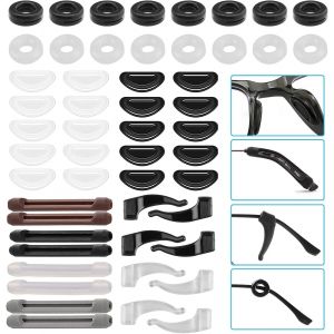 Kalanka-26 Paires De Retenues De Lunettes En Silicone,Anti Glisse Lunettes,Coussinet Lunettes Nez,Protege Branche Lunette,Embouts De Lunettes De Crochet De Lunettes,Plaquette Lunette Pour Soleil Lune - Neuf