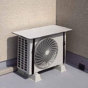 Housse universelle pour climatiseur extérieur, protection supérieure avec sangle réglable, feuille d'aluminium ignifuge, coque de protection pare-soleil - Neuf
