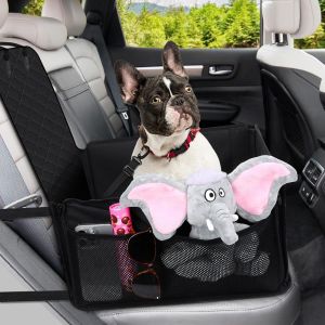 Si&egrave;ge Auto Pour Chien, Panier Voiture Avec C&ocirc;t&eacute;s Robustes Et Ceinture De S&eacute;curit&eacute;, Pour Petite Et Moyenne Taille, Imperm&eacute;able, Noir - Neuf