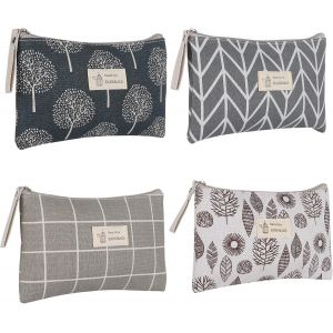 4 Pack Multi-Fonctionnel en Toile de Maquillage des sacs, des Sacs de Tirette de Sacs Cosmétiques, étuis à crayons, en Gros caractères, les trousses à Maquillage et Organisateur - Neuf