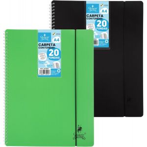 ERYI-Lot De 2 Chemises À Spirales Flexibles - Organisateurs, 20 Pochettes, Pochettes Transparentes Unies, A4, Couverture En Plastique Résistant, Usage Scolaire, Personnel Ou De Bureau. - Neuf