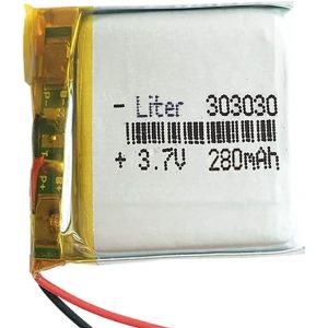 Batterie 303030 LiPo 3.7V 280mAh 1.036Wh 1S 5C Liter Energy Battery pour l'&eacute;lectronique Rechargeable T&eacute;l&eacute;phone Portable Smartwatch GPS-Ne Convient Pas &agrave; la Radiocommande 32x30x3mm (280mAh|303030) - Neuf