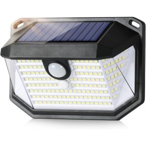 Lampe Solaire Exterieur Detecteur De Mouvement Ip65 Etanche Lumiere Projecteur Led &Eacute;clairage Mural D'ext&eacute;rieur Spot Solaire 3 Modes Luminaire Pour Jardin Garage Carport Terrasse Maison Noir - Neuf