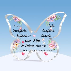 Shiba-Fille Acrylique Plaque Inspiration Diplômecadeau Anniversaire Noël Apprécier Souvenirs Femmes Papillon Signe Décoration Mais[7 - Neuf