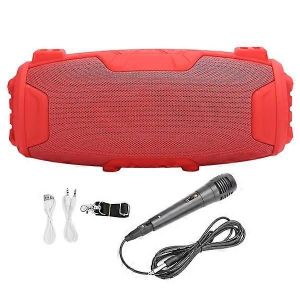 Enceinte Bluetooth subwoofer son stéréo haut-parleur extérieur USB avec microphone rouge - Neuf