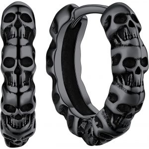 Boucle D'oreille Tete De Mort Clou D Oreille Crâne Homme Punk Garçon Femme Pendentif Fantôme Acier Créole Fille[Argent/Doré/Noir-Celtique] Bijoux Cadeau Halloween Mariage Noël - Neuf