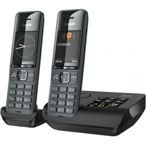MEVRONISSHOP-Comfort 520A Duo - 2 T&eacute;l&eacute;phone DECT sans Fil avec r&eacute;pondeur - Design &eacute;l&eacute;gant - qualit&eacute; Audio sup&eacute;rieure - Blocage d'appels - Jusqu&iquest;&agrave; 200 Contacts, Gris fonc&eacute; Version fran&ccedil;aise - Neuf