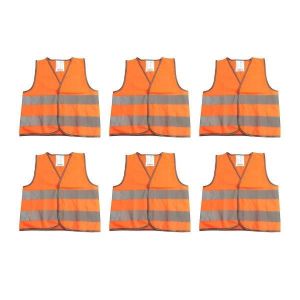 Lot De 6 Gilets De S&eacute;curit&eacute; R&eacute;fl&eacute;chissants Pour Enfants &iquest; Vestes D'ext&eacute;rieur Fluorescentes Haute Visibilit&eacute; Pour Le V&eacute;lo, Le Jogging Et La Randonn&eacute;e, De 4 &Agrave; 15 Ans - Neuf