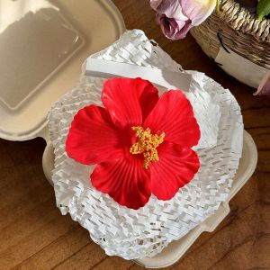 Pince À Cheveux Pour Femmes, Couleur Vibrante, Imitation Fleur, Décor, Plage, Vacances, Épingle À Cheveux, Vêtements De Fête, Accessoire Pour Cheveux-Rouge - Neuf