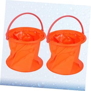 Lot De 2 Seaux De Peinture Pliables, Seau À Stylos, Seau De Lavage, Seau À Sable, Fournitures Artistiques, Seau À Graffiti, Seau De Peinture, Seau De Pêche Portable, Bassin D'eau De Camping - Neuf