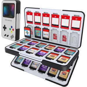 Eryi-Étui Pour Cartes De Jeu Pour Nintendo Switch 2 / Switch Oled,Boîte De Rangement Portable Avec 48 Emplacements Pour Cartes De Jeu Et 24 Emplacements Pour Cartes Micro Sd - Neuf