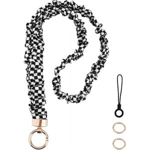 Spwa-Lanière Élastique Chouchou, Jolis Cordons Extensibles Cou Avec 2 Anneaux Et 1 Dragonne Téléphone Portable Porte-Clés Badges Identification Clés Pour Femmes Enseignantes - Neuf