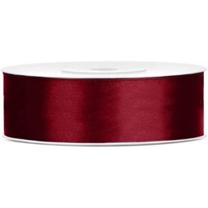 Ruban De Satin Rouge Foncé - 25 M De Large - 25 Mm De Large - Rouge Foncé - Ruban Décoratif Pour Cadeaux De Noël, Emballage Cadeau, Mariage - Neuf