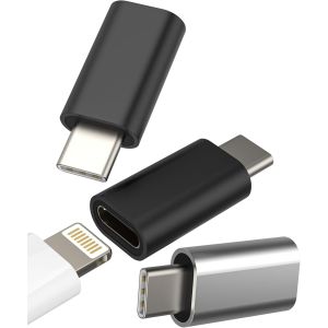 Thef-Adaptateur Lightning Vers Usb C Mâle (Lot De 3) Pour Iphone 16 15 Pour Connecteur Chargeur Rapide Prise Apple Pour Ipad Pro Compatible Avec Samsung S24 S23 Câble Type C Accessoire Voiture - Neuf