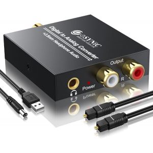 Convertisseur DAC 192KHz Convertisseur DAC Audio Numérique vers Analogique RCA Coaxial Toslink SPDIF vers Jack L/R 3,5 mm pour PS3 PS4 Lecteurs Blu-rayHD-DVD - Neuf