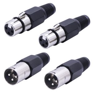 Adaptateur XLR 3 broches mâles et 3 broches femelles,Adaptateur audio XLR,Pour Éclairage de Scène et Microphone,microphone mixte,Prise audio (2 paires) - Neuf