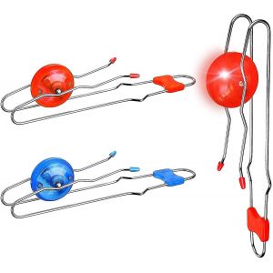 Jouet Yoyo Magn&eacute;tique Avec Rail Magique R&eacute;tro, 2 Pi&egrave;ces, Roue Gyroscopique Clignotante, Avec Rotation Fascinante (Rouge, Bleu) - Neuf
