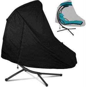 Ulteronixshop-Housse Transat Suspendu Avec Fermeture &Eacute;clair, Housse Bain De Soleil Suspendu Iimperm&eacute;able, Coupe-Vent, Anti-Uv, 210d Oxford Tissu - Noir (200 * 120cm(79 * 47in)) - Neuf