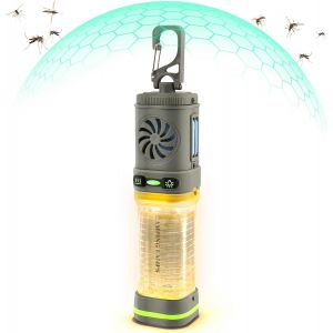 CHECARZHN--NO1-Repulsif Moustique, 2 En 1 Anti-Moustiques Portable Électrique Avec Lampe De Camping, 5 Luminosité Modes, Dual Sided Heating Pour L'Extérieur, Camping, Randonnée (4800Mah) - Neuf