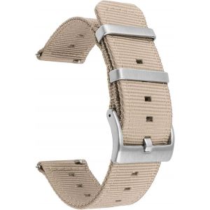 Kal-18mm Bracelets De Remplacement En Nylon Facilement Interchangeables Pour Montre Compatible Avec Fossil Q,Realme Band2; Withings/Nokia Activité Pop, Steel, Steel Hr 36mm - Neuf