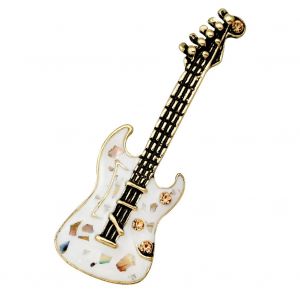 Broche En Alliage Style Occidental Avec Strass, Accessoire Pour Vetements (Blanc) - Neuf