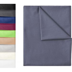 Eryi-Drap Plat De Lit Classique | Drap De Lit | Drap | Drap De Maison | Drap 100% Coton Sans Élastique Nombreuses Tailles Et Couleurs Taille : 180x275 Cm, Gris Anthracite - Neuf