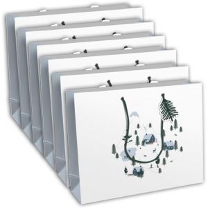 Un Lot De 6 Sacs Cadeaux Noël - Grands Formats 37,3x11,8x27,5cm - Montagne - Qualité Supérieure, Résistant :210g - Idéal Pour : Jeux De Société, Puzzles, Coffrets - Neuf