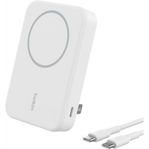 Hui-Boostcharge Pro Batterie Externe Sans Fil 10 000 Mah Avec Qi2 (Chargeur Portable Compatible Magsafe,Support Intégré,Pour Iphone 16,16 Plus,16 Pro,16 Pro Max,Iphone 15,Etc.,Blanche) - Neuf