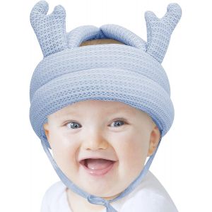 Bébé Casque De Protection Bébé Réglable Casque De Sécurité Bébé Anti Choc Chapeau De Protection De La Tête De Chapeau Pour 3-36 Mois, Les Bébés D'apprendre À Ramper Et À Marcher (Bleu¿A¿) - Neuf