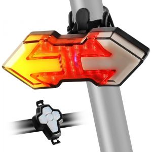 Asas-Feu Arrière De Vélo Avec Clignotant,Rechargeable Par Usb Télécommande Sans Fil-11 Modes Feu Arrière De Vélo,Led Brillante Etanche À L'eau Sécurité Avertissement Accessoires De Cyclisme - Neuf