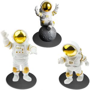 D&eacute;corations Astronaute Lot De 3 Pieds De G&acirc;che & Accessoires Table Basse En Pvc &Eacute;cologique Dor&eacute; - Mod&egrave;les Multicolores S&ucirc;res Non Toxiques - Neuf