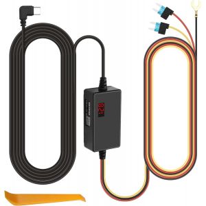 USB-C Dash Cam Wiring Kit with Type C LED Display Step-Down Cable 12V-24V to 5V Type C Support 24 Hour Parking Monitoring 3.2M - Neuf