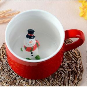 Tasse De Noël Café Lait Petit Déjeuner Mug Bonhomme De Neige Père Noël Dessin Animé Céramique Tasse 3d Animal Noël - Neuf