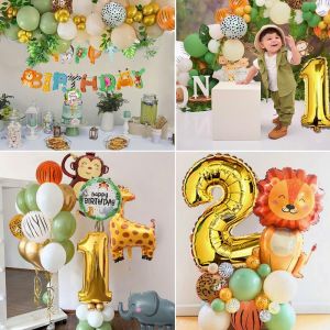 CAUC-Anniversaire 2 An Decoration Garcon Fille, Ballon Anniversaire 2 An Jungle, Decoration Anniversaire 2 An Safari, Anniversaire 2 An Jungle Animaux Ballons, Deco 2 An Anniversaire Wild Jungle - Neuf