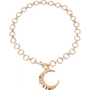 Vintage Gros Martel&eacute; Collier Cha&icirc;ne Lune,Croissant En Or Lune Pendentif Collier Tendance Bijoux Cou Pour Les Femmes - Neuf