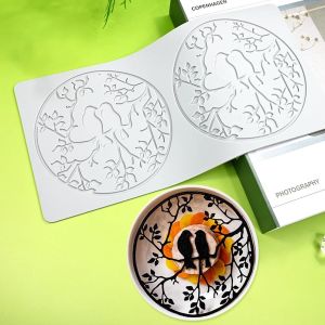 Tianyi-Moule En Silicone Creux Pour Décoration De Gâteau De Mariage (E1_ Oiseau Fleur) - Neuf