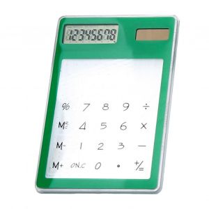 Calculatrice &agrave; &eacute;nergie solaire &Eacute;cran tactile 8 chiffres LCD Affichage portable Calculatrice transparente pour bureau &Eacute;cole Maison Vert - Neuf