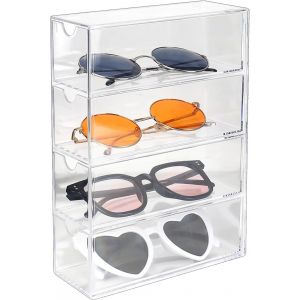 Jexnovashop-Support De Lunettes Boîte À Bijoux Présentoir De Lunettes Porte Organisateur Avec 4 Tiroirs Jewelry Boîte De Rangement Pour Bijoux Vitrines Tiroirs Support Lunette Pour Lunettes, Bijoux, - Neuf