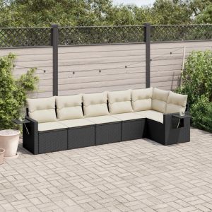 Prolenta Premium - Salon De Jardin 6 Pcs Avec Coussins Noir R&eacute;sine Tress&eacute;e - Neuf
