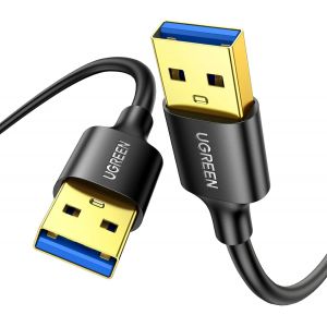 Data Câble USB 3.0 Type A Mâle vers Male SuperSpeed pour Disque Dur Boîtier Externe, DVD, Refroidisseur PC Portable et Lecteur Blu Ray (1M) - Neuf