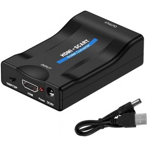 ChenQuanSarl-Hdmi Vers Scart Adaptateur,Convertisseur Hdmi Vers Peritel,Adaptateur Audio Vidéo Hdmi Vers Péritel Prenant En Charge La Sortie Tv Ntsc/Pal - Neuf