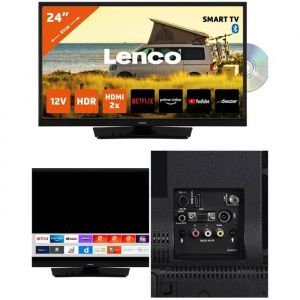 TV LENCO LECTEUR DVD Bluetooth 12V LED HD 24&iquest; DVB-T, DVB-C Smart TV Android-Netflix, Disney+, Amazon Prime, Apple TV, Google Play - Neuf