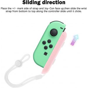 Dragonne Joy-Con Compatible avec Nintendo Switch,Manette Switch Accessoires Compatible avec NS Switch Sport Game,1 Paire Joy-Con Gamepad Poign&eacute;e avec 2 Capuchon de Joystick-Rose - Neuf