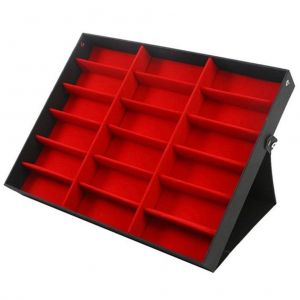 HJLIAN Etui de rangement pliable en cuir PU a 18 compartiments pour lunettes de soleil - Neuf