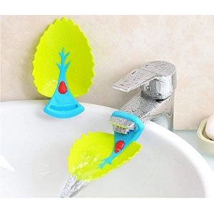 2 pcs Extension de poignée d'évier de style Cartoon Faucet Extender, Style de feuille de dessin animé, amusant et intéressant pour le lavage des mains - Neuf