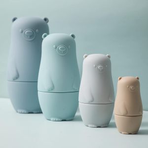 Poupées gigognes russes en silicone, animaux mignons, poupées gigognes, jouets pour enfants, décoration, bleu - Neuf
