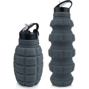 Bouteille De Boisson Pliable Grenade 580ml,Sans Bpa,Bouteille D'eau &Eacute;tanche,En Silicone,Sans Danger Pour Les Aliments,Bouteille De Sport Pour V&eacute;los,Sports,Festiva - Neuf